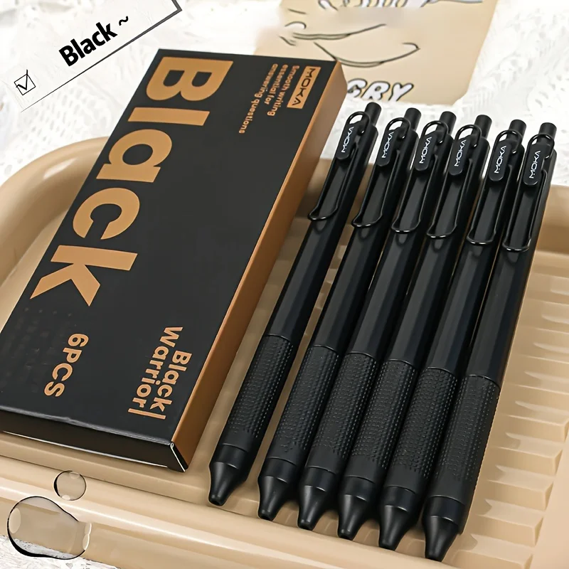 

6pcs of Black Warrior Pens: Smooth Writing, Durable Plastic, 0.5Mm Point, Suitable for School and Office