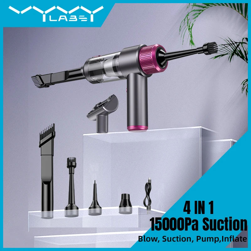 VYVYLABS Car Vacuum Cleaner High Power Portable Handheld Wireless Brushless Motor Machine Powerful Air Duster for Home Appliance