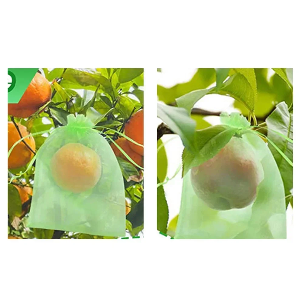 50Pcs Fruit Protection Bag Nylon Mesh Drawstring Fruit Insect-proof Bag Prevent Pests & Birds Garden Reusable Accessories