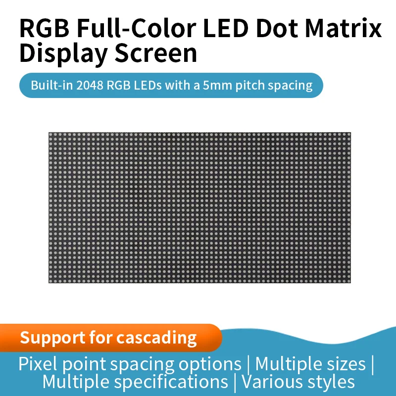 rgbフルカラーledマトリックスパネル、2-25-3-4-5mmピッチ、64×32-64×64-96×48ピクセル、明るさ調整可能