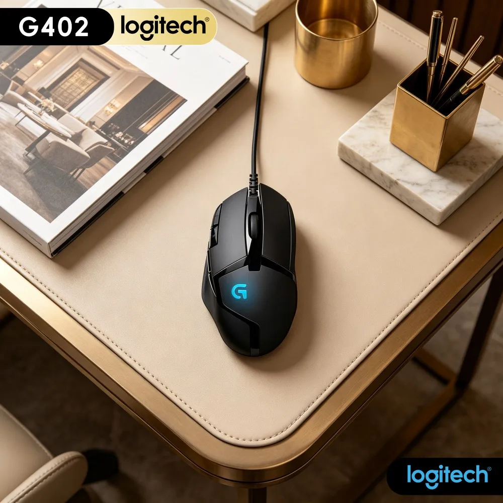 Logitech G402 Hyperion Fury Gaming Mouse On‑Fly DPI Switch Function Contoured Shell For Laptop Casual Multiplayer Usage