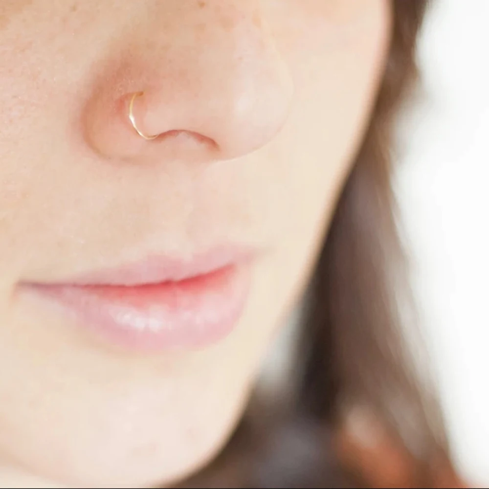 

Nose Rings 14K Gold Filled Handmade Dainty Piercing Jewelry Earrings Sexy Body Jewelry for Women Party Birthday Daily Gifts