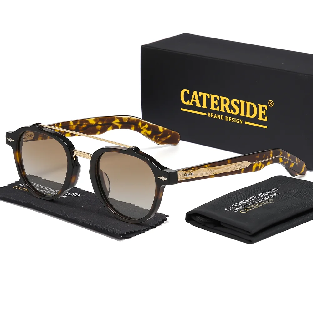 

Солнцезащитные очки CATERSIDE для мужчин и женщин, поляризационные, с двойной перемычкой, квадратные, из ацетата, в стиле ретро, модные, подарочные, UV400
