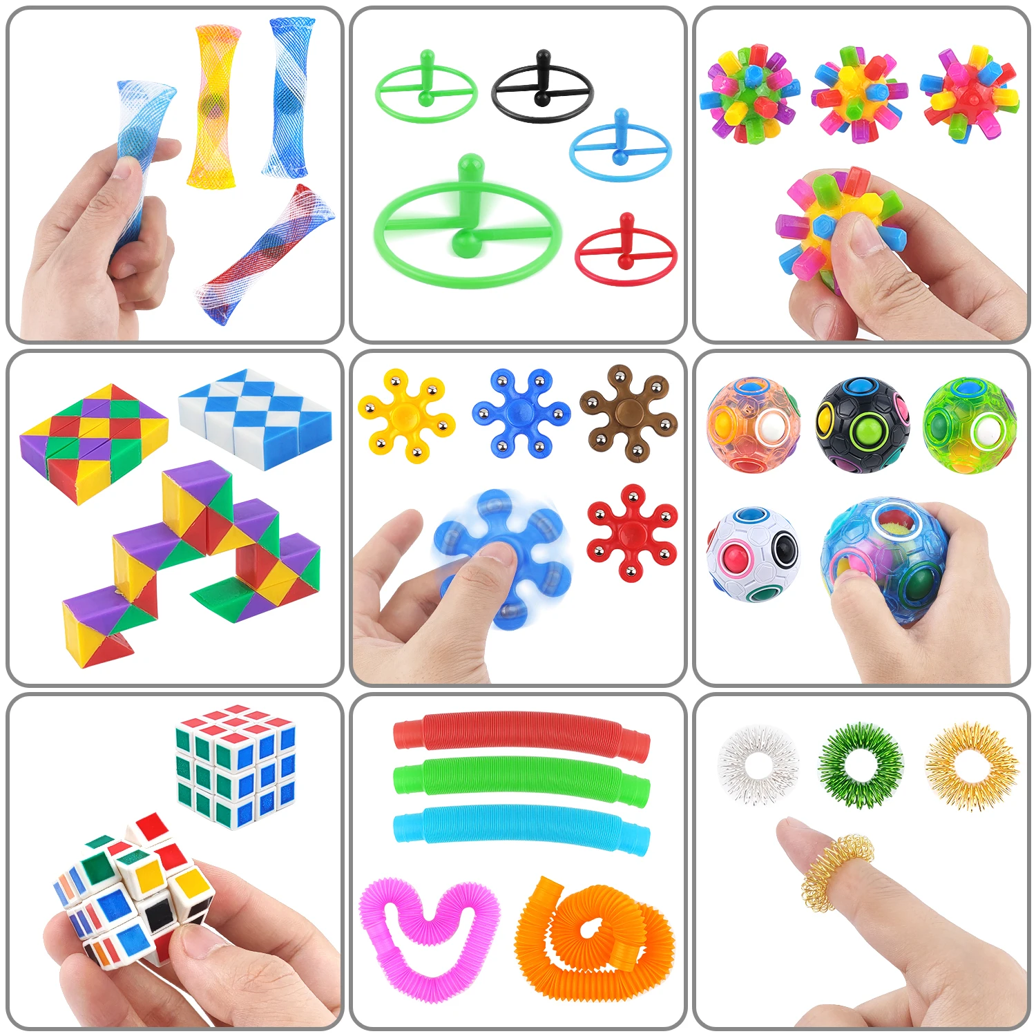 Set di giocattoli antistress da 25 pezzi, piccoli giocattoli regalo per feste, giocattoli per spremere e sfiare