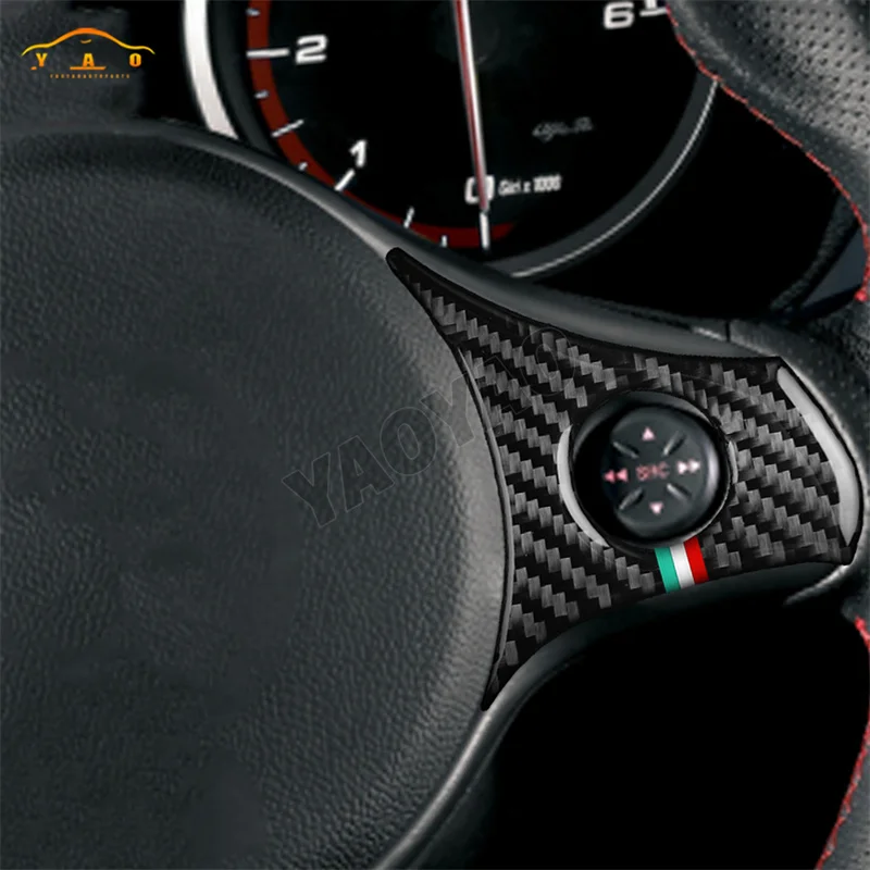 For Alfa Romeo 159 2005-2024 Carbon Fiber Steering Wheel Panel Car Interior Accessories Decorative Stickers