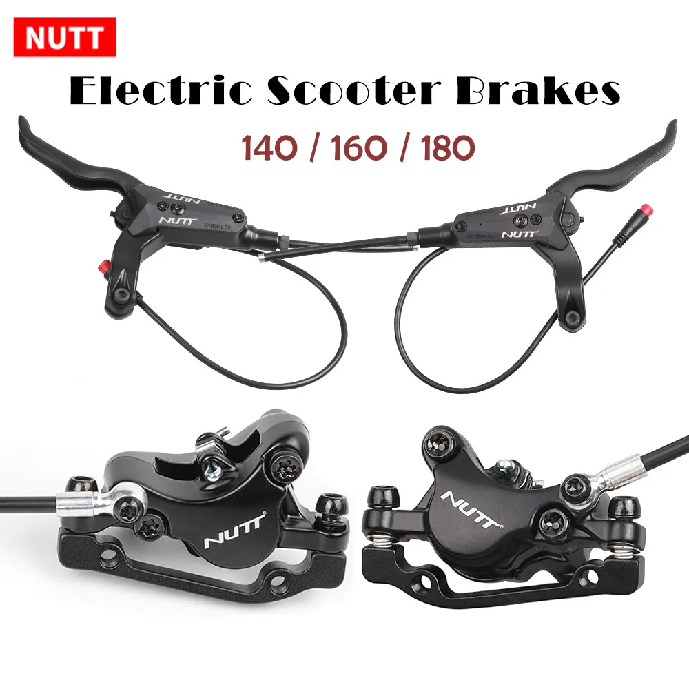 NUTT Electric Scooter Hydraulic Disc Brake 140 160 180mm Power-Off line Wire With HS1 Rotor FOR Zero 10X 11X  KUGOO G1 E-scooter