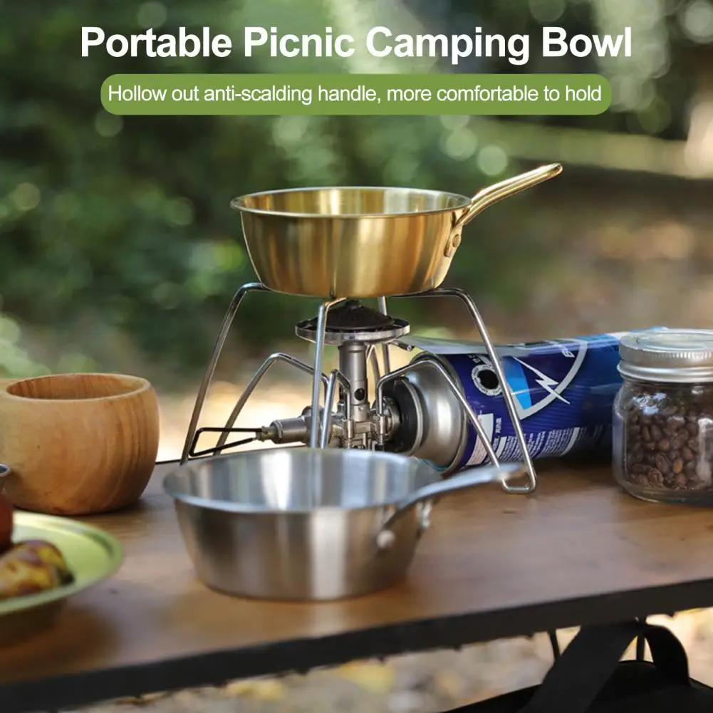 Camping Sierra Cup Stainless Steel Bowl Drinking Mug Mini Outdoor Pot Portable Wide Mouth Bowl Picnic Tableware Camping Supplies