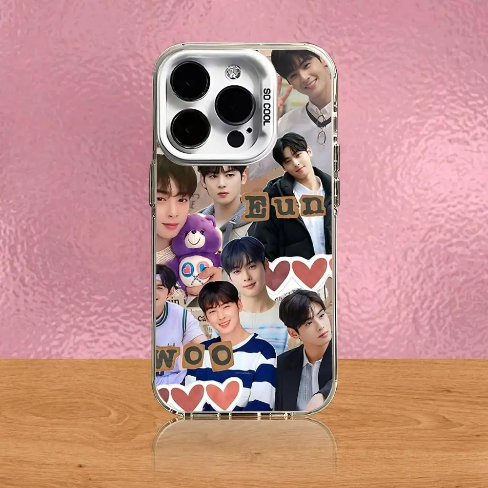 C-Cha E-Eun W-Woo Phone Case For iPhone 16,15,14,13,12,11,Pro,Max,Plus,Mini,SE White Candy Matte Shockproof Cover