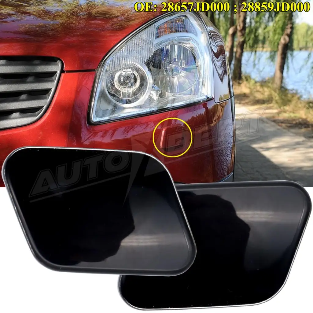 Front Bumper Headlight Washer Jet Cover Unprimed Nozzle Cap Right Left For Nissan Qashqai Dualis J10 06-10 28858JD000 28658JD000