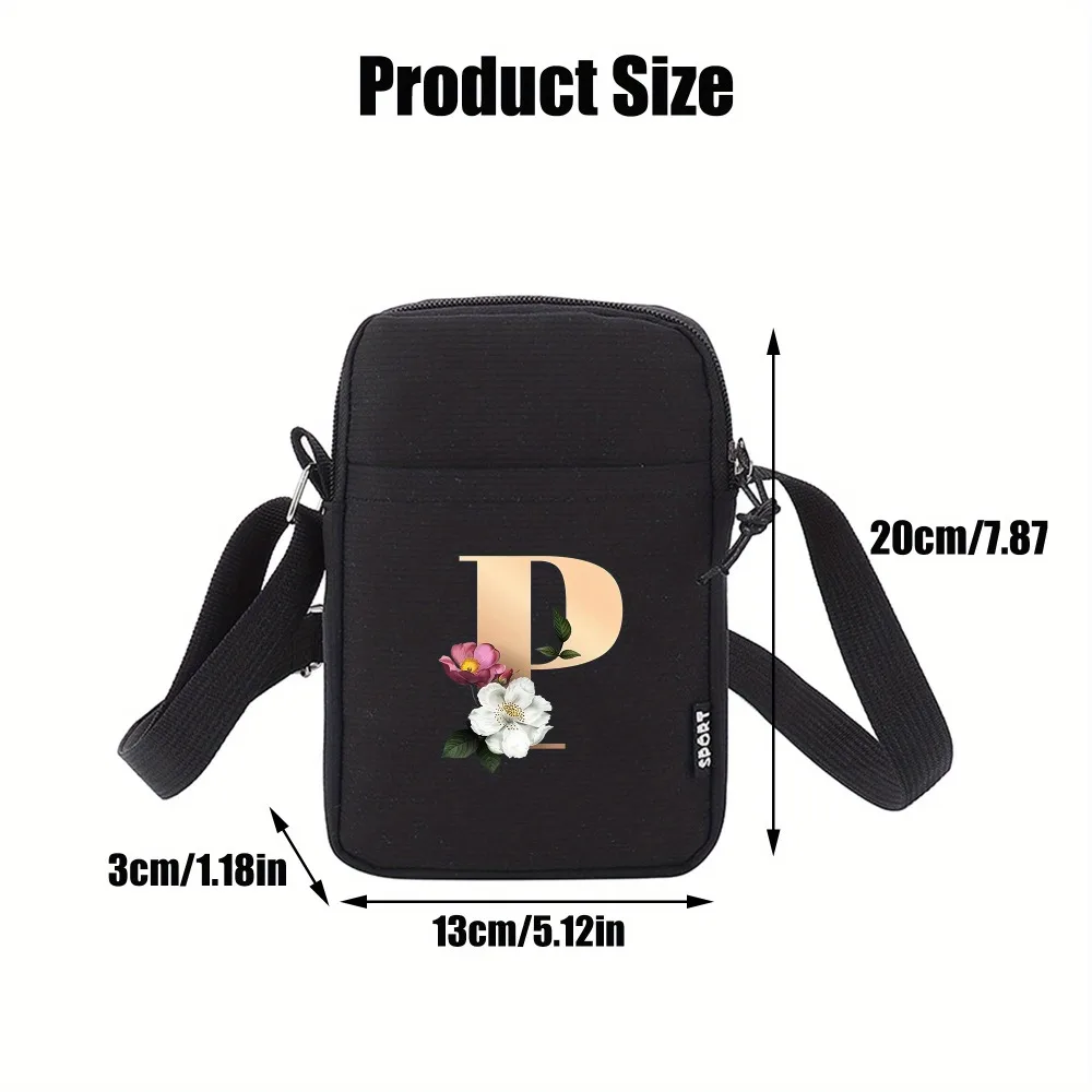 Миниатюрная кросс-боди сумка на молнии с 26 надписями, сумка для телефона с стильным принтом, новая нейлоновая сумка через плечо, подарки идеи, Повседневный Кошелек для монет