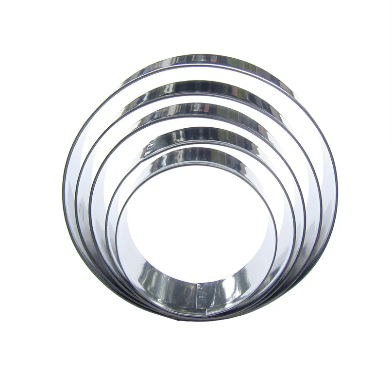 6,7,8,9,10 سنتيمتر أداة تقطيع البسكوت على شكل دائرة ، كعكة البسكويت الحلويات الصحافة ختم المزخرف فطيرة السكر ، قالب الخبز الفولاذ المقاوم للصدأ #3