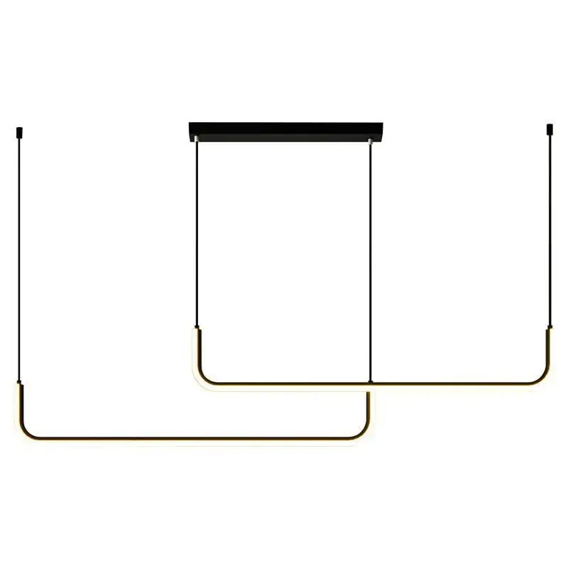 

Minimalist one-word long restaurant chandelier, creative personality modern simple dining table bar dining room lamps