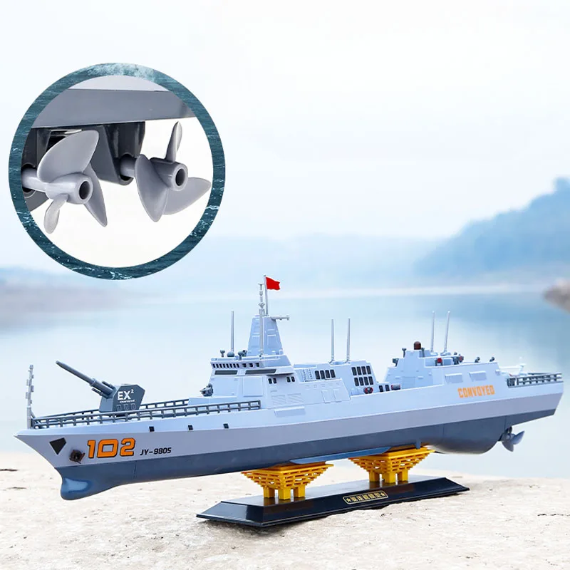 1/375 RC Destroyer Model Lhasa Ship Military Model Electric Remote Control Ship Model Toy Simulation Warship Navy Combat Ship