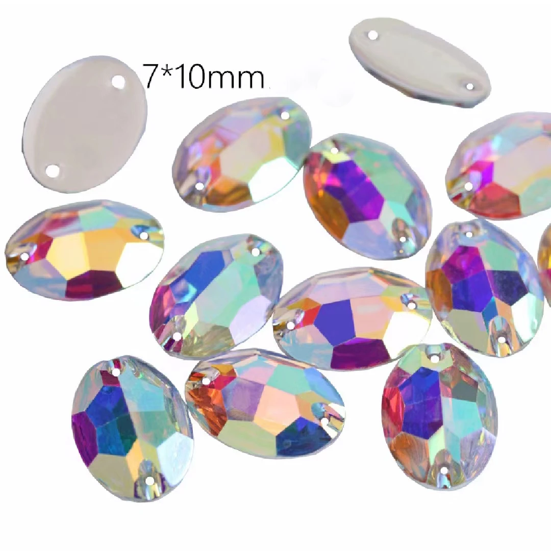 50/100PCS Mix shapes Best Quality Resin Sewing Rhinestone AB Flatback Sew On Stones Strass for Clothing Accessories Shoes