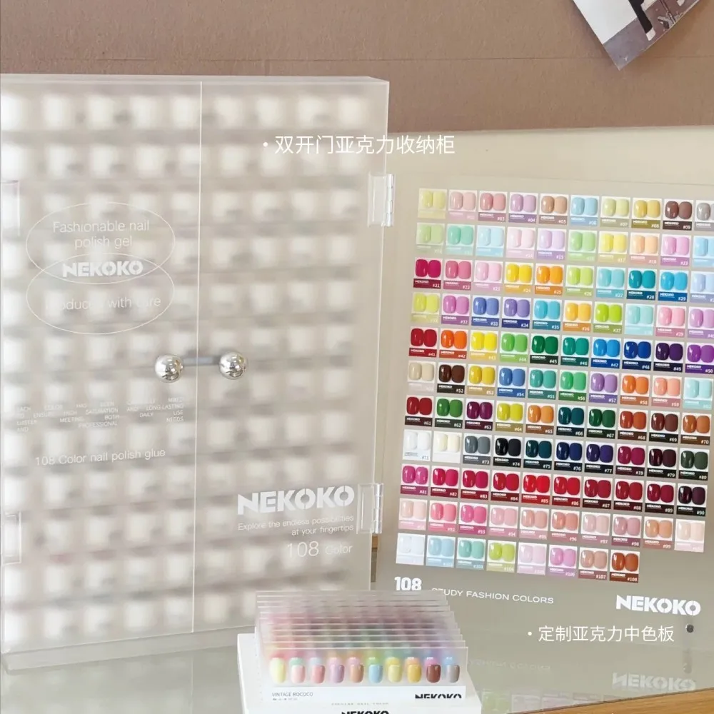 NEKOKO 2026 New 108 Colors Solid Color Nail Gel Set High Quality Long Lasting Fashion Non-toxic UV Gel for Nail Salon Wholesale