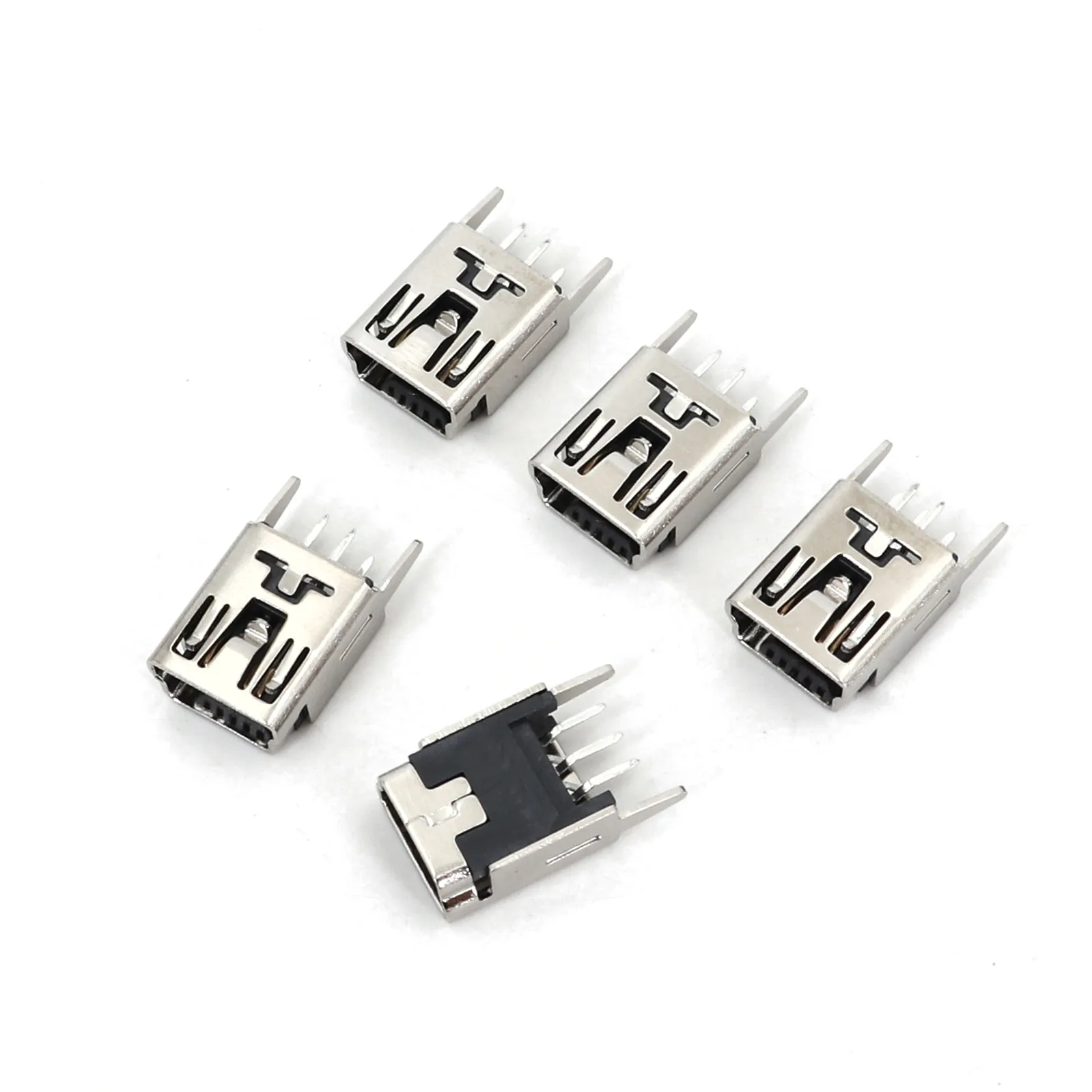 

100Pcs Mini USB Type B 5Pin Female Socket Straight 180 Degree PCB Mount Solder Connector