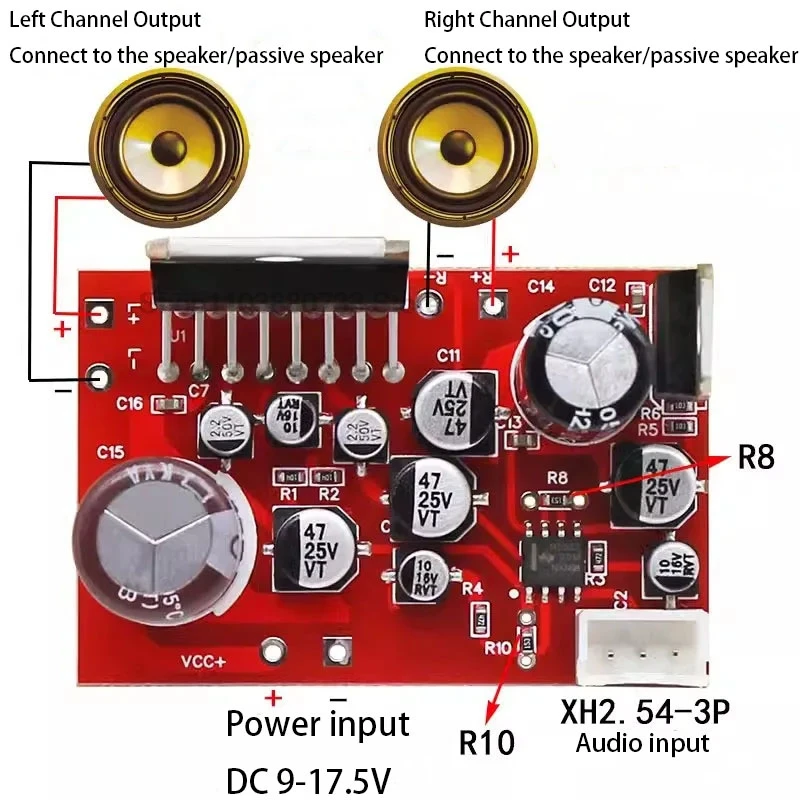 1PCS TDA/CD7379 Audio Amplifier Module DC 9 -17.5V 39W*2 Stereo Audio Amplifier Board AD828 Preamp Board for Bluetooth Speaker