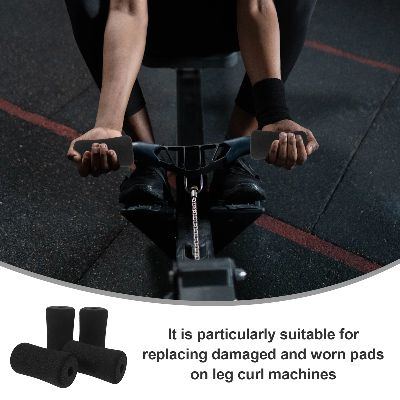

8pcs Foam Foot Pads Roller Replacement Gym Exercise Machine Cover Fitness Equipment Sleeve Cushion Pad For Leg Curl Bench Ab