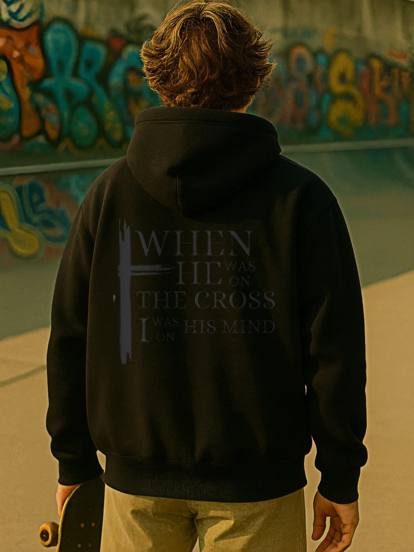 هوديي برسومات للرجال، طراز ملابس الشارع كبيرة الحجم، طباعة حروف، مبطن بالصوف، للرجال، للارتداء اليومي #2