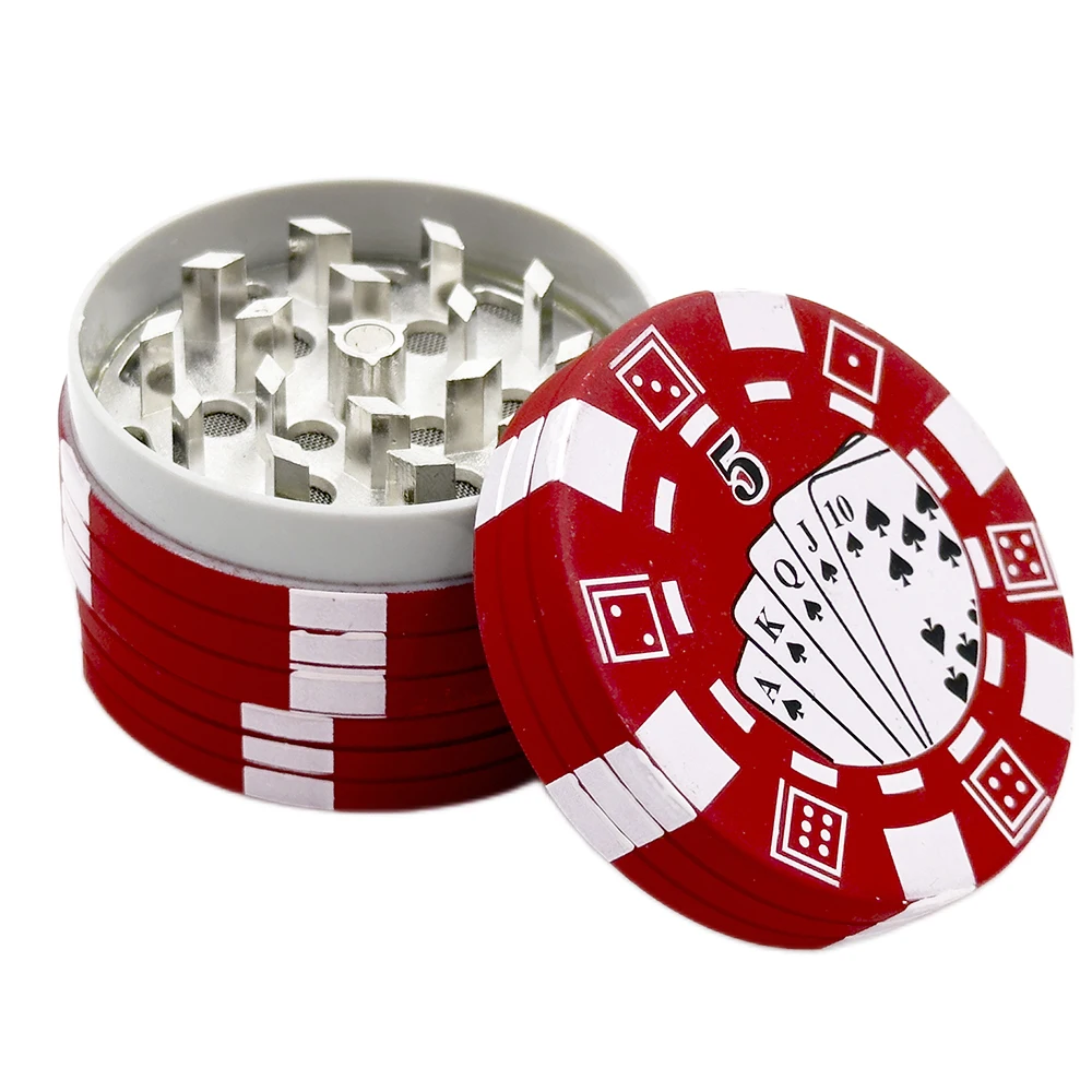 Poker Metal Grinder 42mm 50mm Chip 3 Parts Style Spice Cutter Herb Cutter Smoking Houseland Gadget Tools