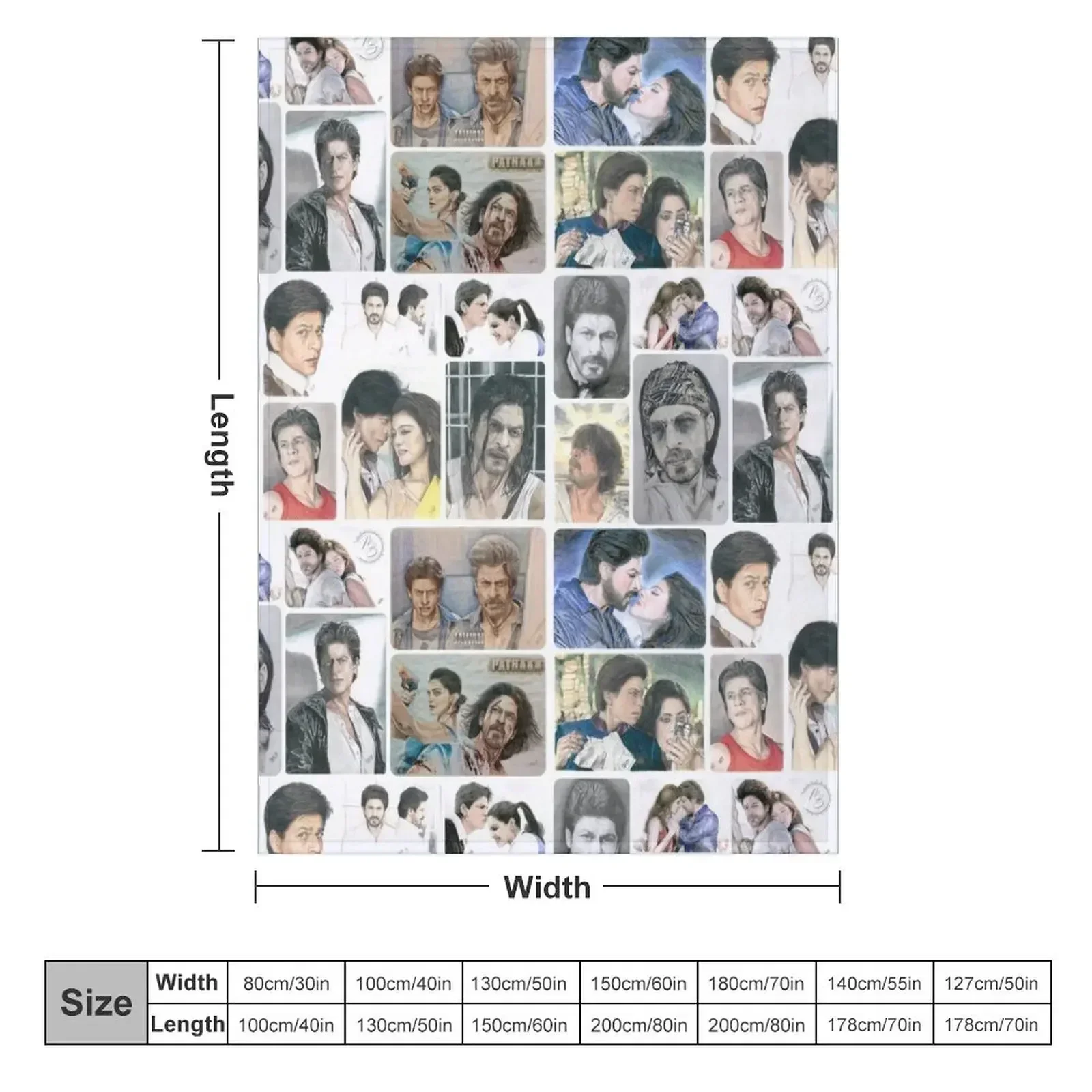 SRK Collage 2.0 hand painted Throw Blanket couch cozy soft plush fuzzy picnic outdoor blanket