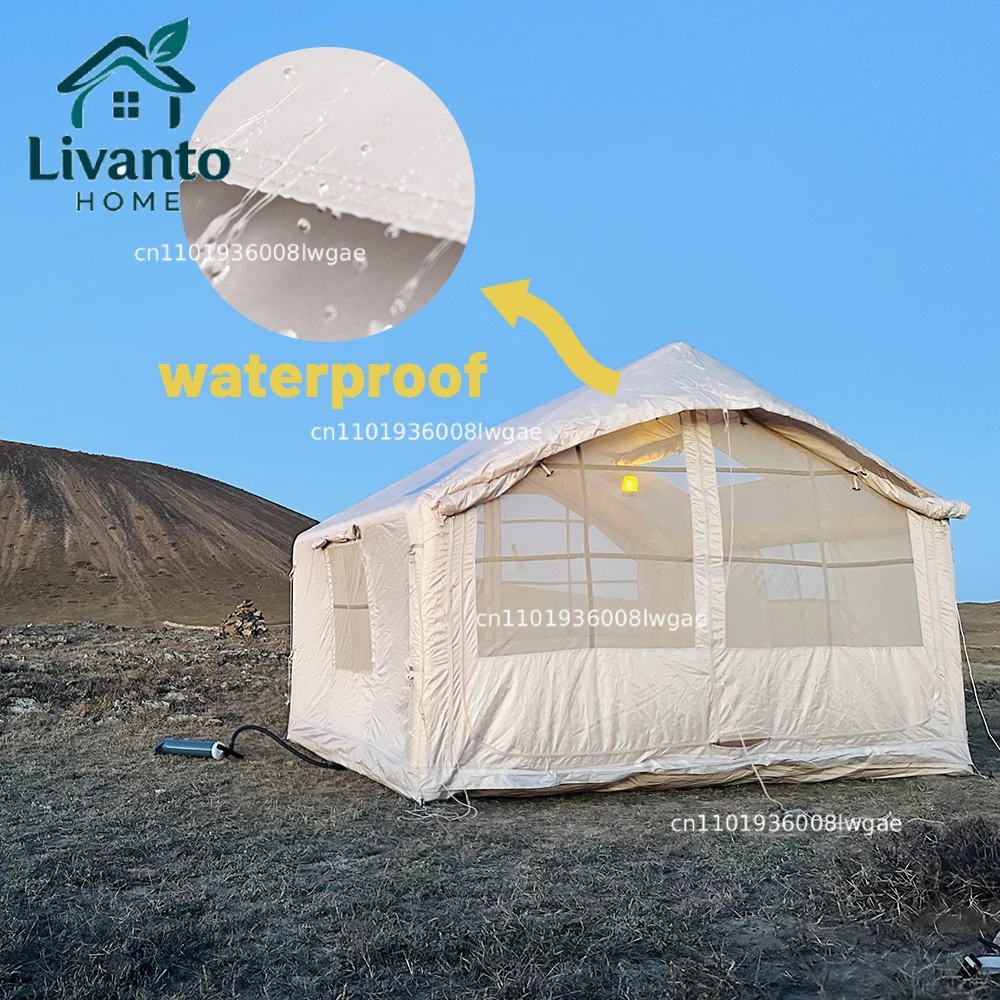 

Inflatable for camping extra large glamping blow up easy setup 4 season windproof waterproof tents
