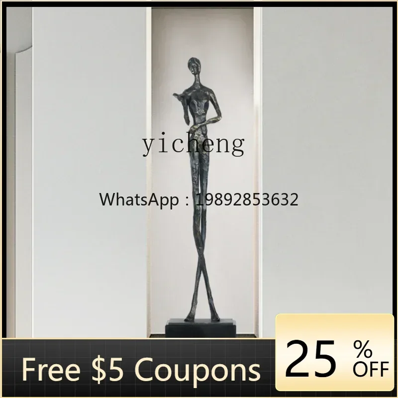 

U9 abstract sculpture sitting long legs figure decoration niche portrait wrought iron metal ornament