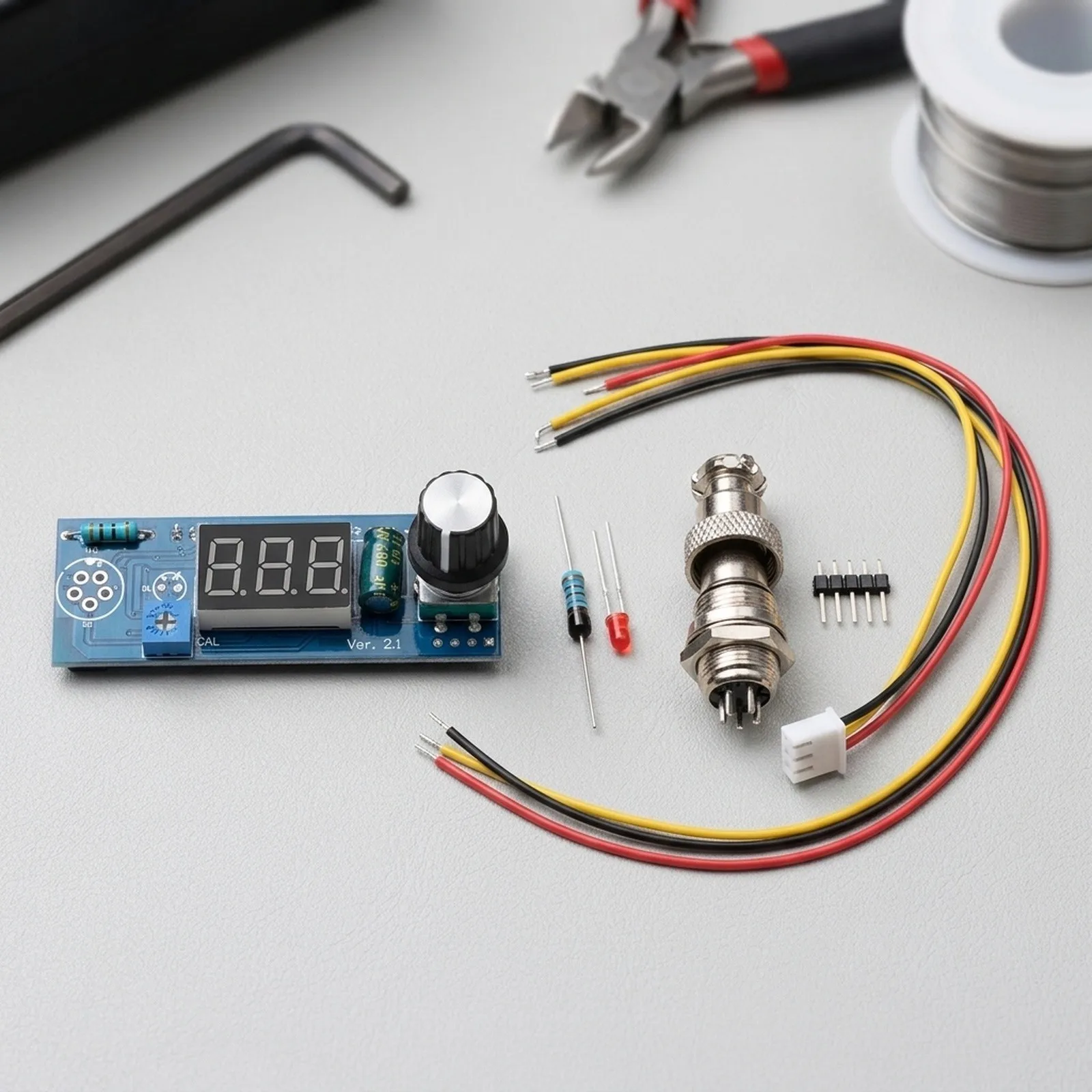 DIY-Friendly Soldering Iron Temperature Control System Kit for T12 Handles with Blue Digital Display and Onboard Indicator Light