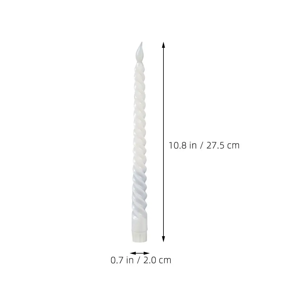 6Pcs Flameless Taper Candles LED Operated Smooth Surface Realistic Design for Romantic Dinner Wedding Decor