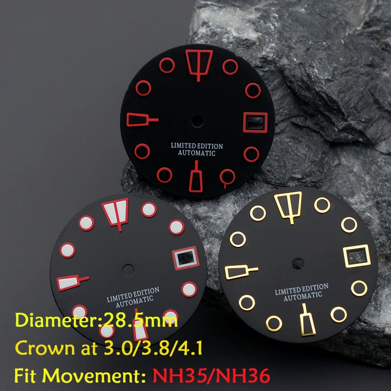28.5mm Watch Dial Customized Logo Fit Japan SKX007 6105 SKX009 SRPD Tuna Monster Turtle Men's Watch  7s26 NH35 NH36 view 2