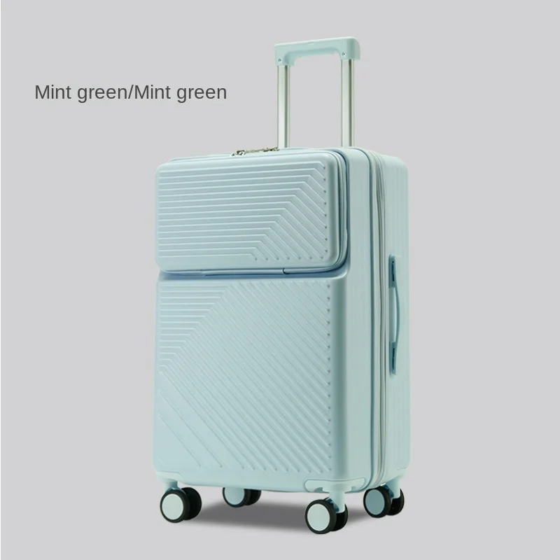 Front Opening Suitcase Female 20 inch Multifunction Trolley Case 24 26 inch Travel Suitcase Password Lock Luggage Male