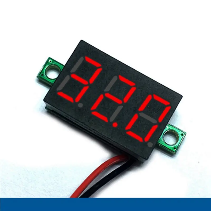 Exquisite 100Pcs 2 Wires Mini Digital Voltmeter DC 2.5V-40V Digital Voltage Tester LED Display Panel Voltmeter
