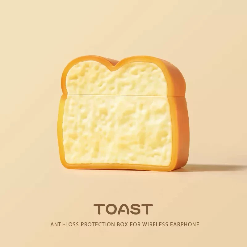 

Creative Simulation 3D Toast Bread Apple Airpods 1/2/3 Cute Pro2 Wireless Bluetooth Earphone Protective Cover Anti Drop Premium