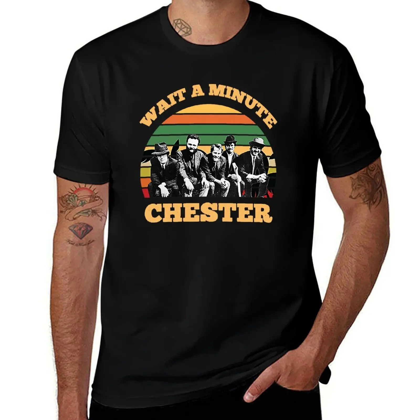 Wait A Minute Ches.ter T-Shirt Large Size Casual Tee Shirt T-Shirt
