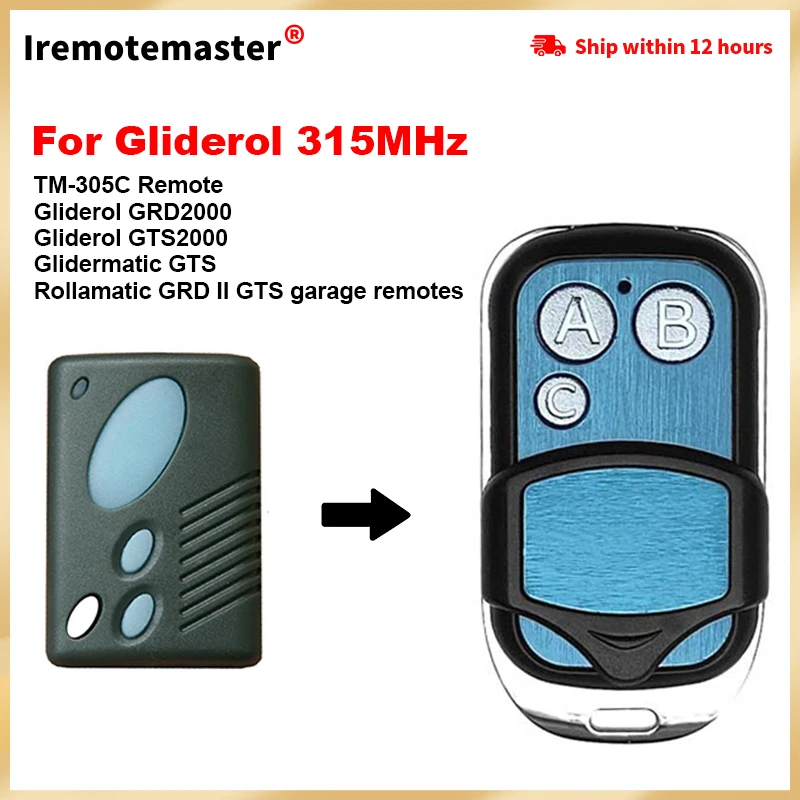 

For Gliderol TM305C GRD2000 GTS2000 Garage Door Remote Control