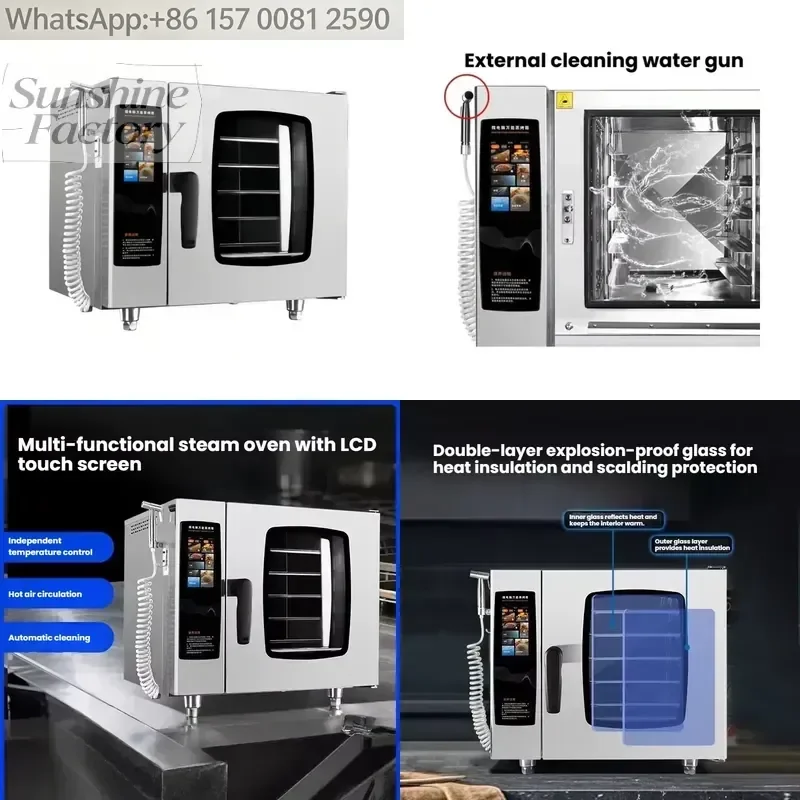 Multi Functional Electric Steaming Baking Oven with Water Touch Control & Overheat Protection for Restaurant Hotel Bakery