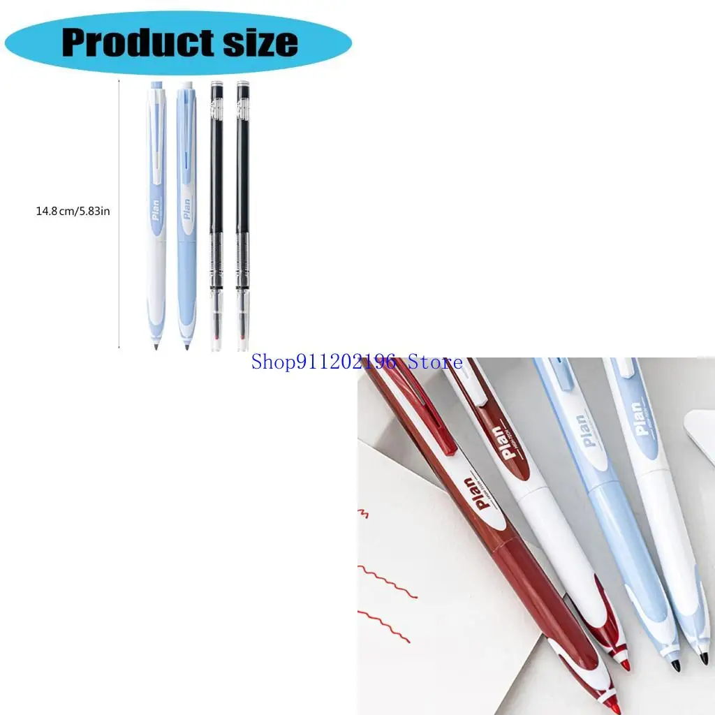 

P82A 2Pieces Gel чернила ручка с 2 заправками выдвижной ролик гель -ручка быстро сухую плавную письмо для офисных школьных
