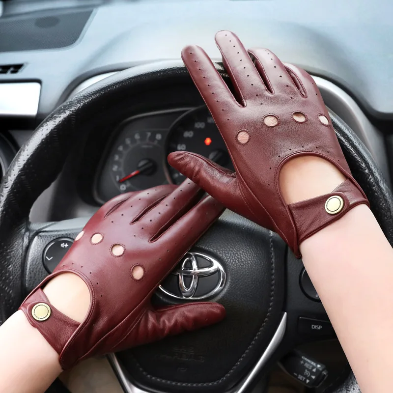 High Quality Men Genuine Leather Gloves Ventilation Slip-resistant  Harley Outdoor Cycling Driving Motorcycle Sheepskin Gloves