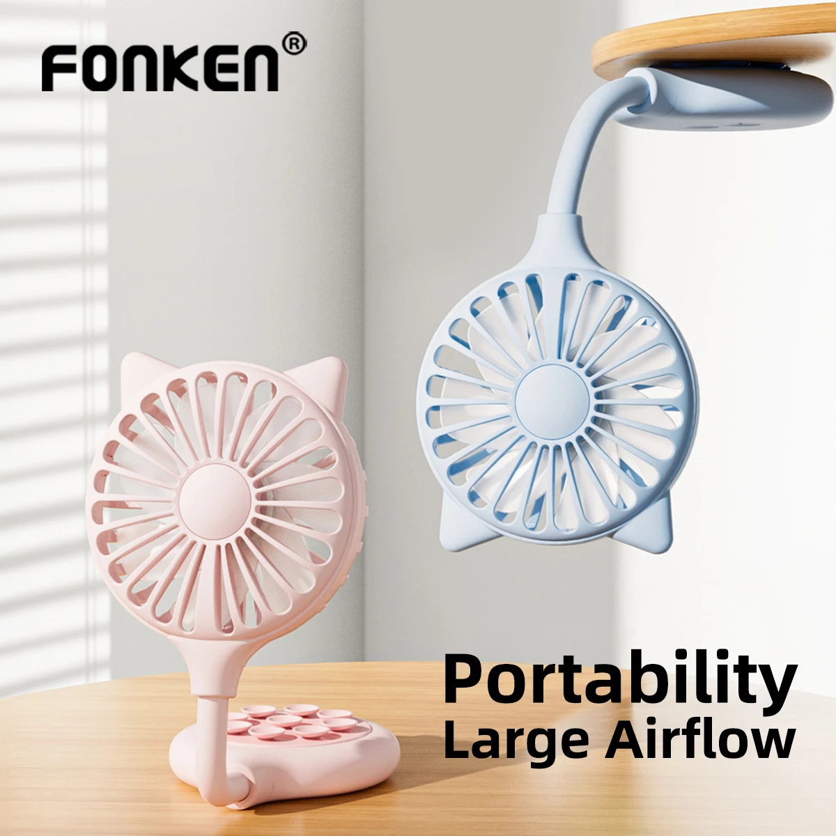 

Cute Portable Suction Cup Mini Fan Usb Charging Small Fan Adjustable Foldable Handheld Fan for Phone Back Sticker Wall Outdoor