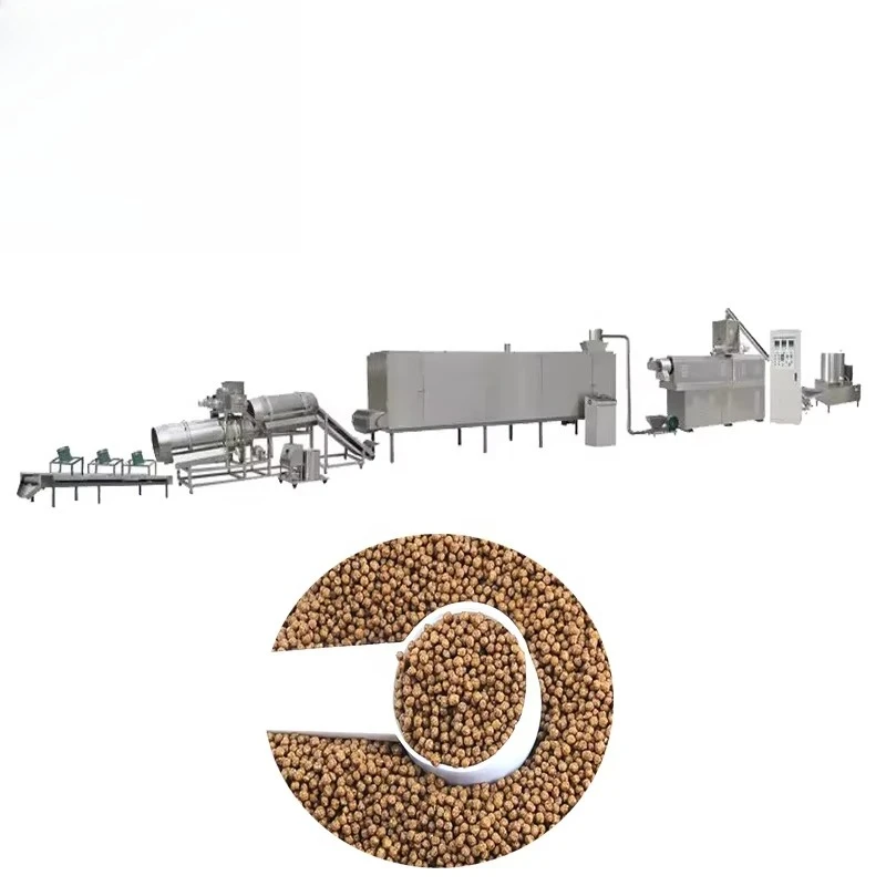 Hot Sales Full Automatic Dog Pet Food Making Extruder Machine with Engine High Productivity Floating Fish Feed Production