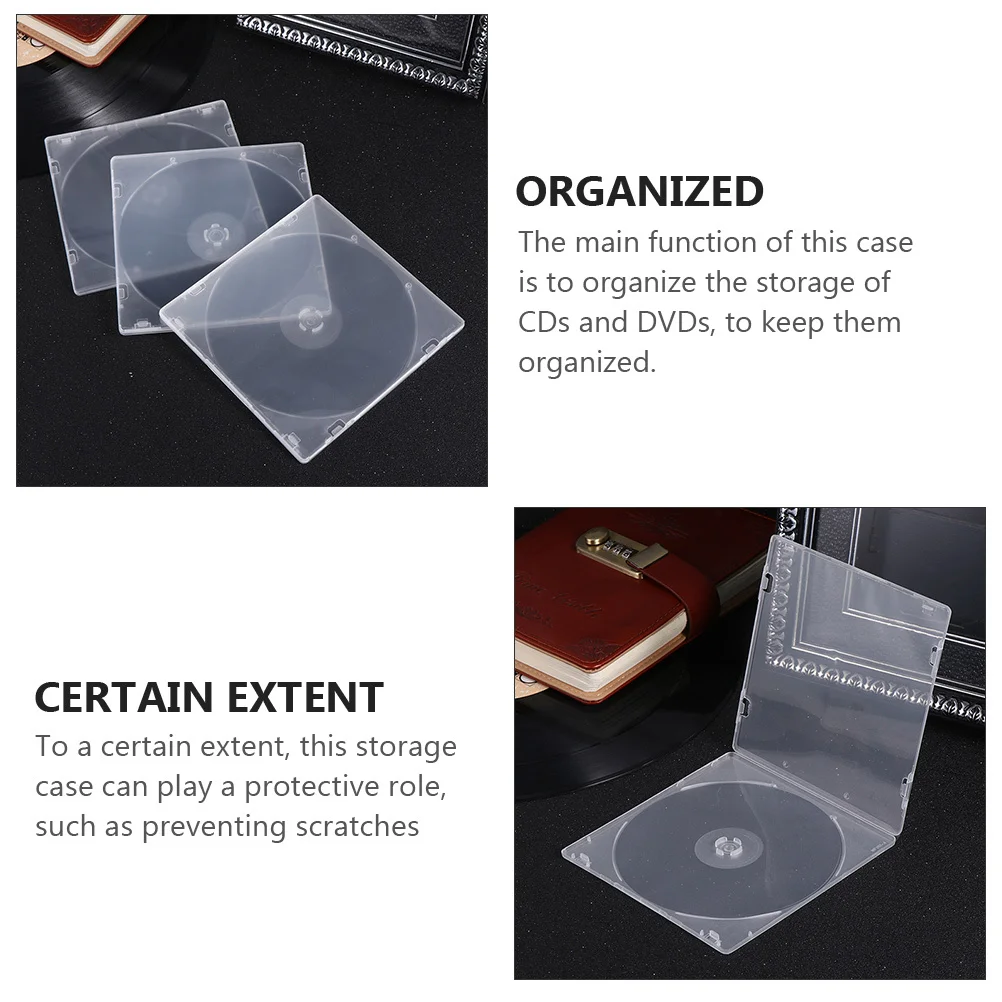

20 Pcs Small Organizer Organization and Storage Slim CD Case Dvd Clear Single Holder