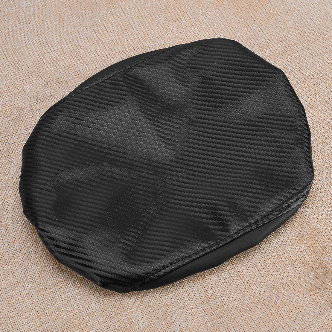 Car Center Console Armrest Cover Mat Pad Fit for Toyota Tacoma 2024 Black Carbon Fiber Texture PU Leather