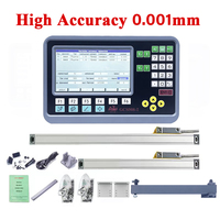 High Accuracy 5um/1um 2 Axis LCD Dro Set Lathe Milling Digital Readout Monitor & 2pcs Linear Scale Linear Encoder Digital Ruler