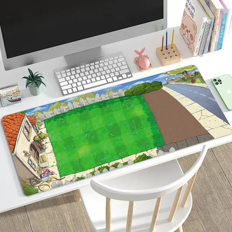 

Plants Vs. Zombies Game Map Mouse Pad Extra Large Extended Desk Mat Exquisite Stitched Edges Ins Style Gaming Keyboard Pad