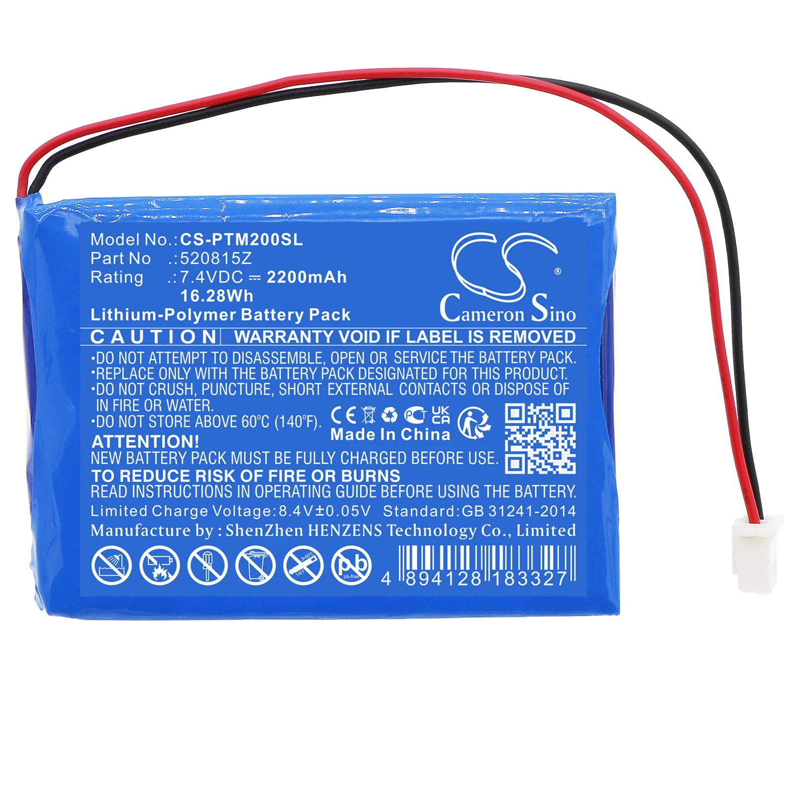 Replacement Battery for Pentair:520815Z,Mobiltouch 2,IntelliTouch(R) Control System,MobileTouch(R) II WirelessController-2200mAh