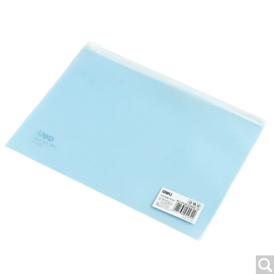 Deli 5589 A5 Zipper Bag Frosted Document Folder / Information Bag / Business Office / Plastic File Folder Portable
