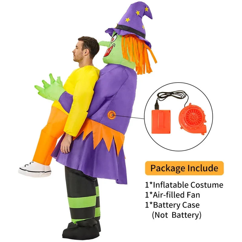 Disfraz inflable de fantasma aterrador para adultos, traje de bruja malvada, Purim, Cosplay de Anime, juego de rol, trajes de vestido de fiesta de Carnaval