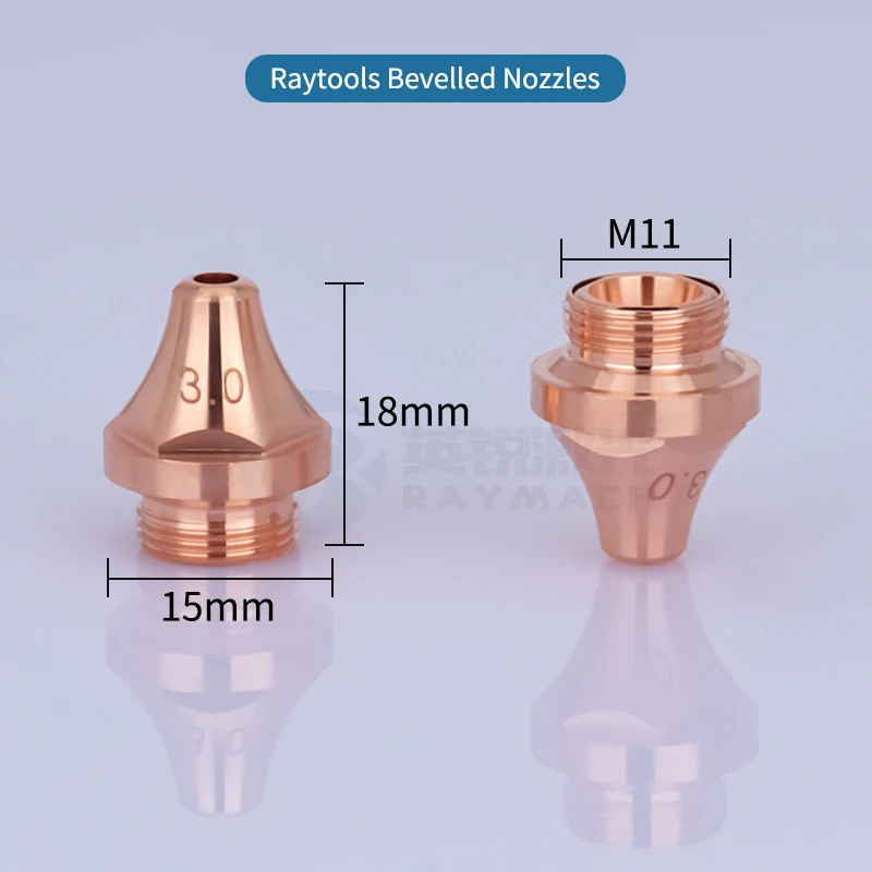 Raymach Raytools GS Laser Bico Fibra Laser Tubo Equipamento de Corte Peças M11H18D15 Única Camada 3D Bico de Cobre Chanfrado Fibra