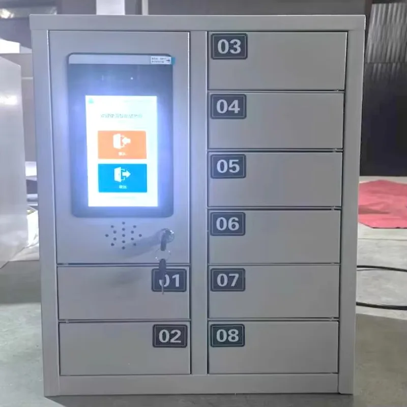 Smartphone charging cabinet with self-service system for secure storage of mobile phone smart lockers