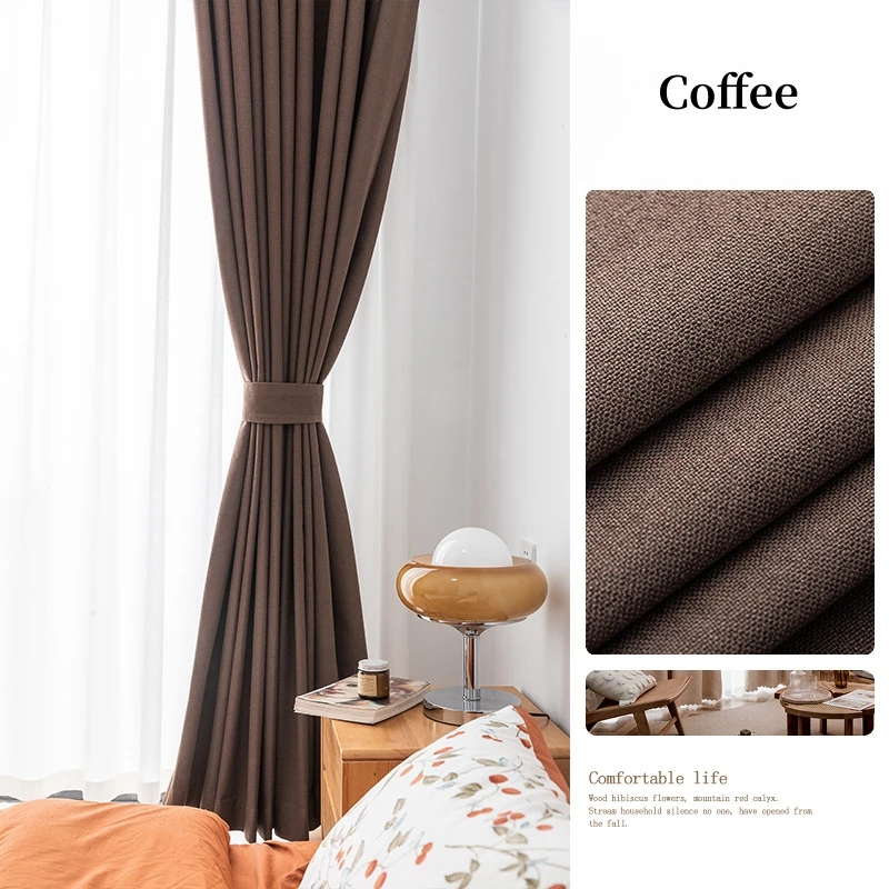 

Звукоизолирующие шторы с эффектом полного затемнения, имитация льняных занавесок для спальни, гостиной, оконных проемов.